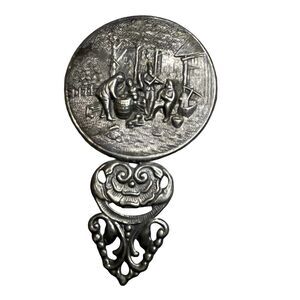 Vintage Denmark Hans Jensen Makeup Purse Mirror Small Hand Mirror 4"